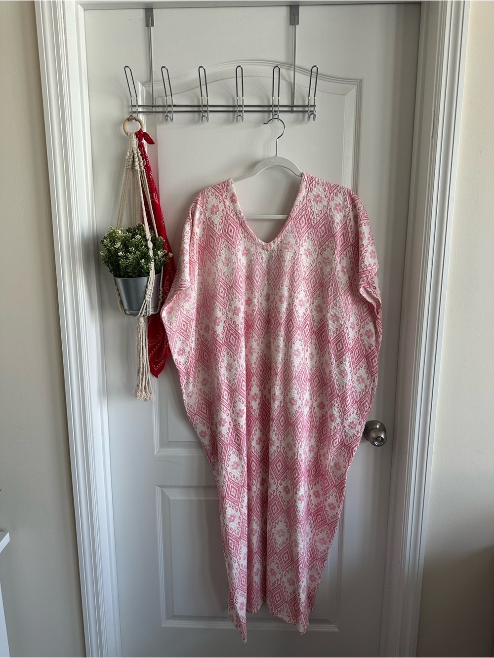NWT Rae Feather Jotti Dress with Pink and White Diamond Print
